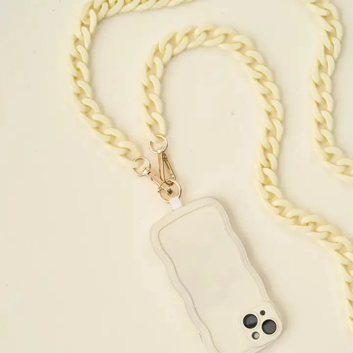 Hold the Phone Crossbody Chain, Cream