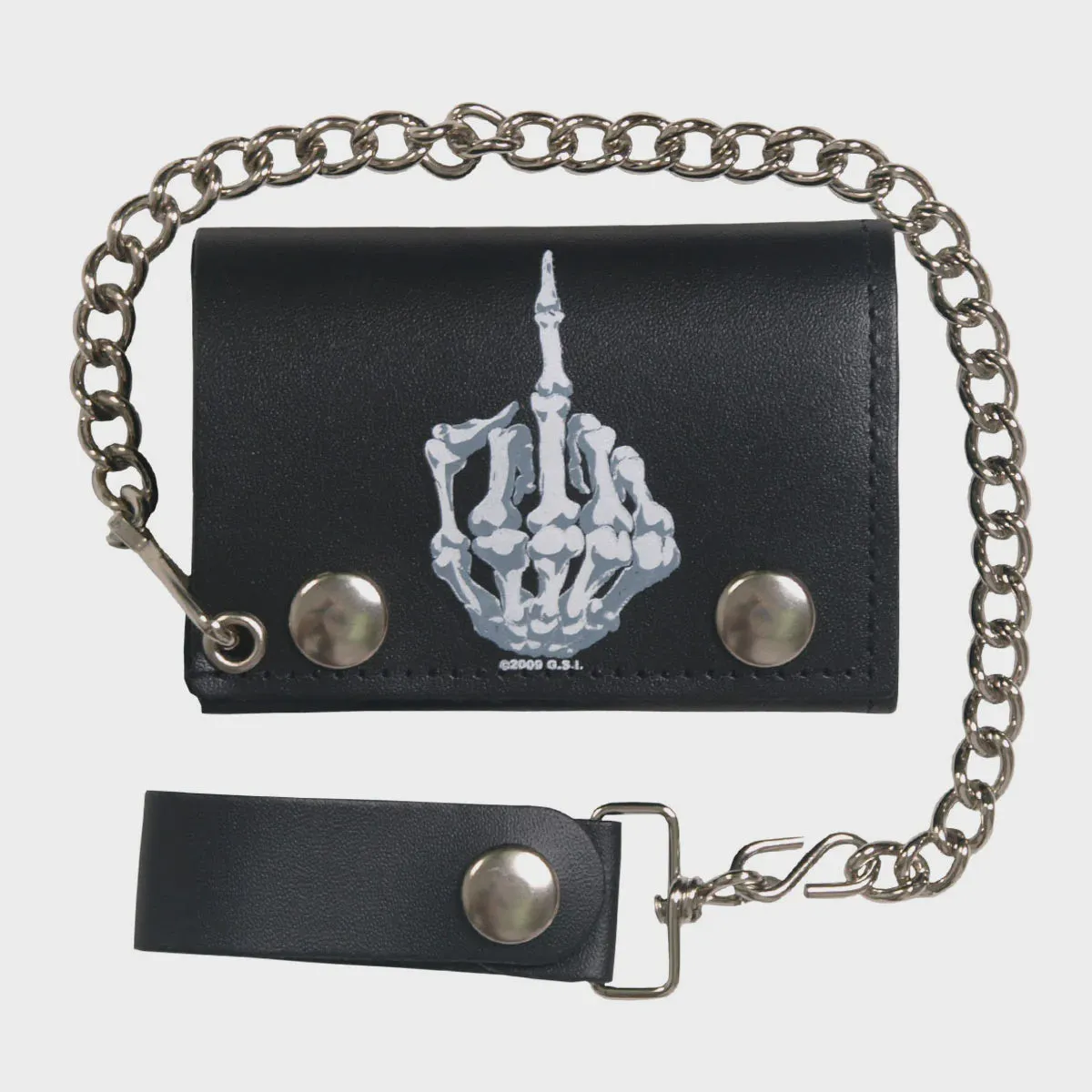 Hot Leathers - Trifold Skeleton Finger Chain Wallet