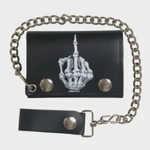 Hot Leathers - Trifold Skeleton Finger Chain Wallet