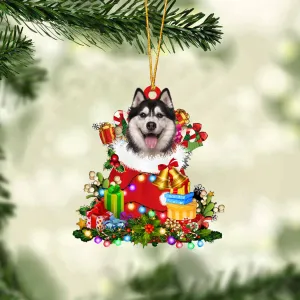 Husky-Christmas Bag Gift-Two Sided Ornament