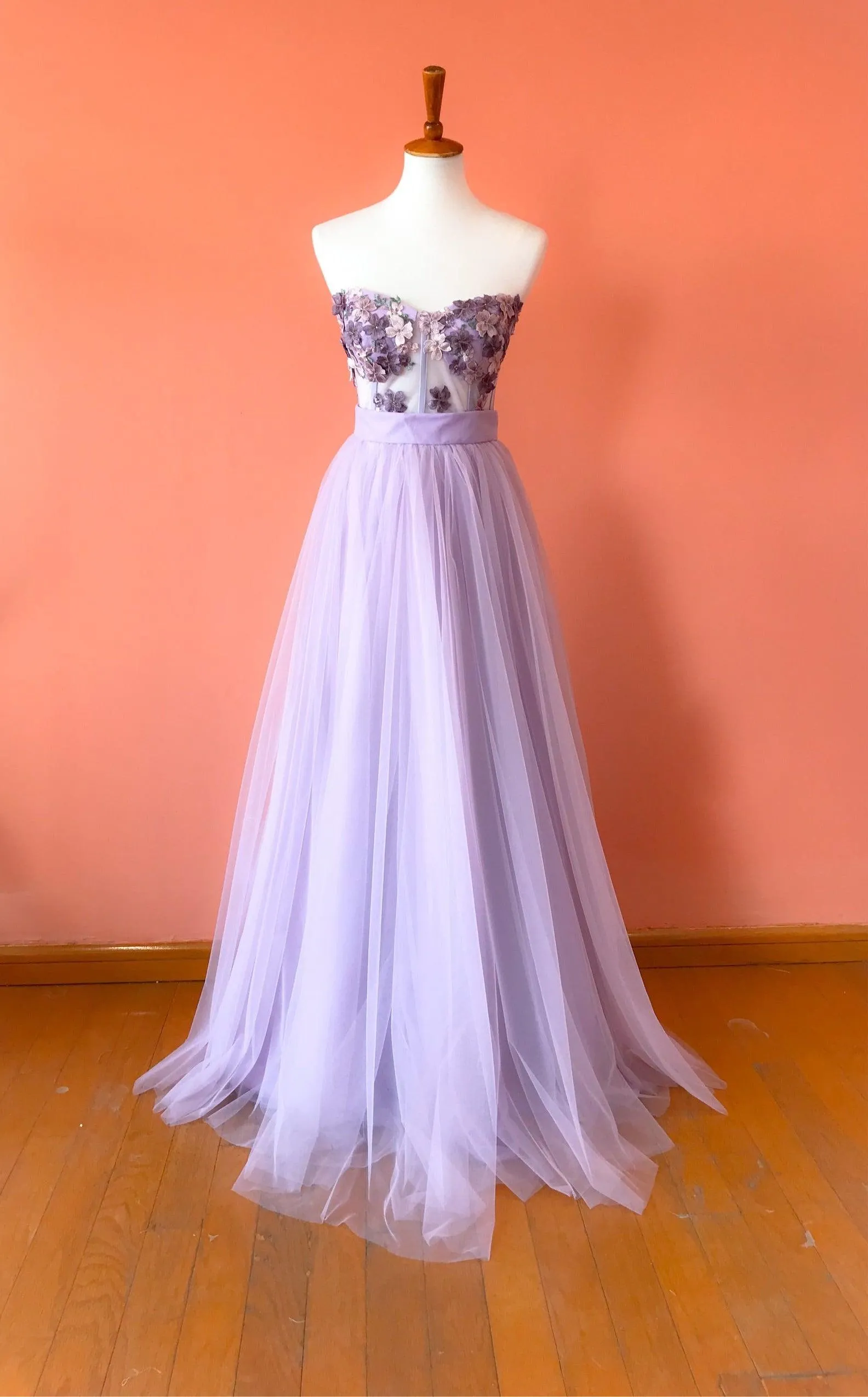 Hydrangea Bustier Set and Tulle Skirt