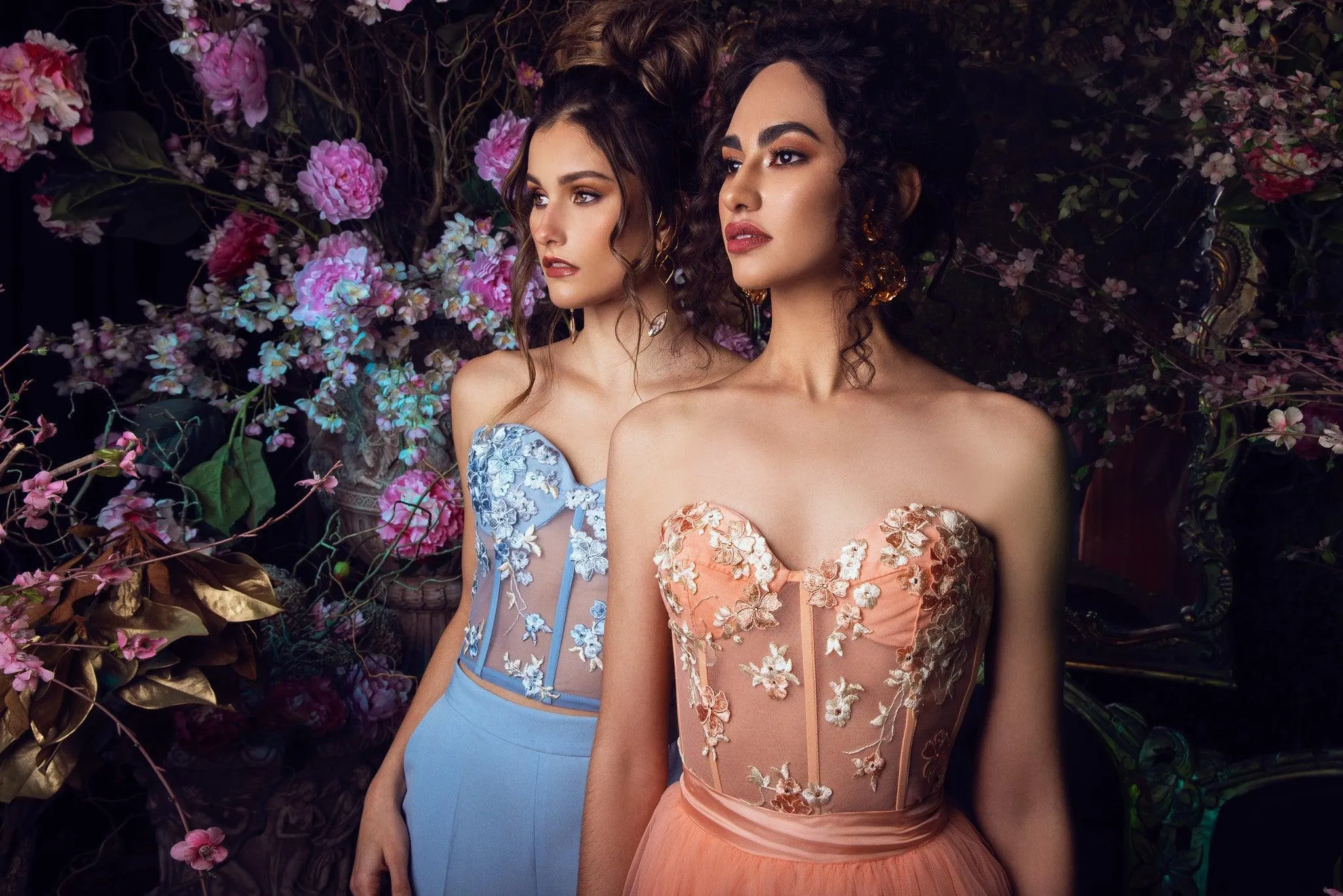 Hydrangea Bustier Set and Tulle Skirt