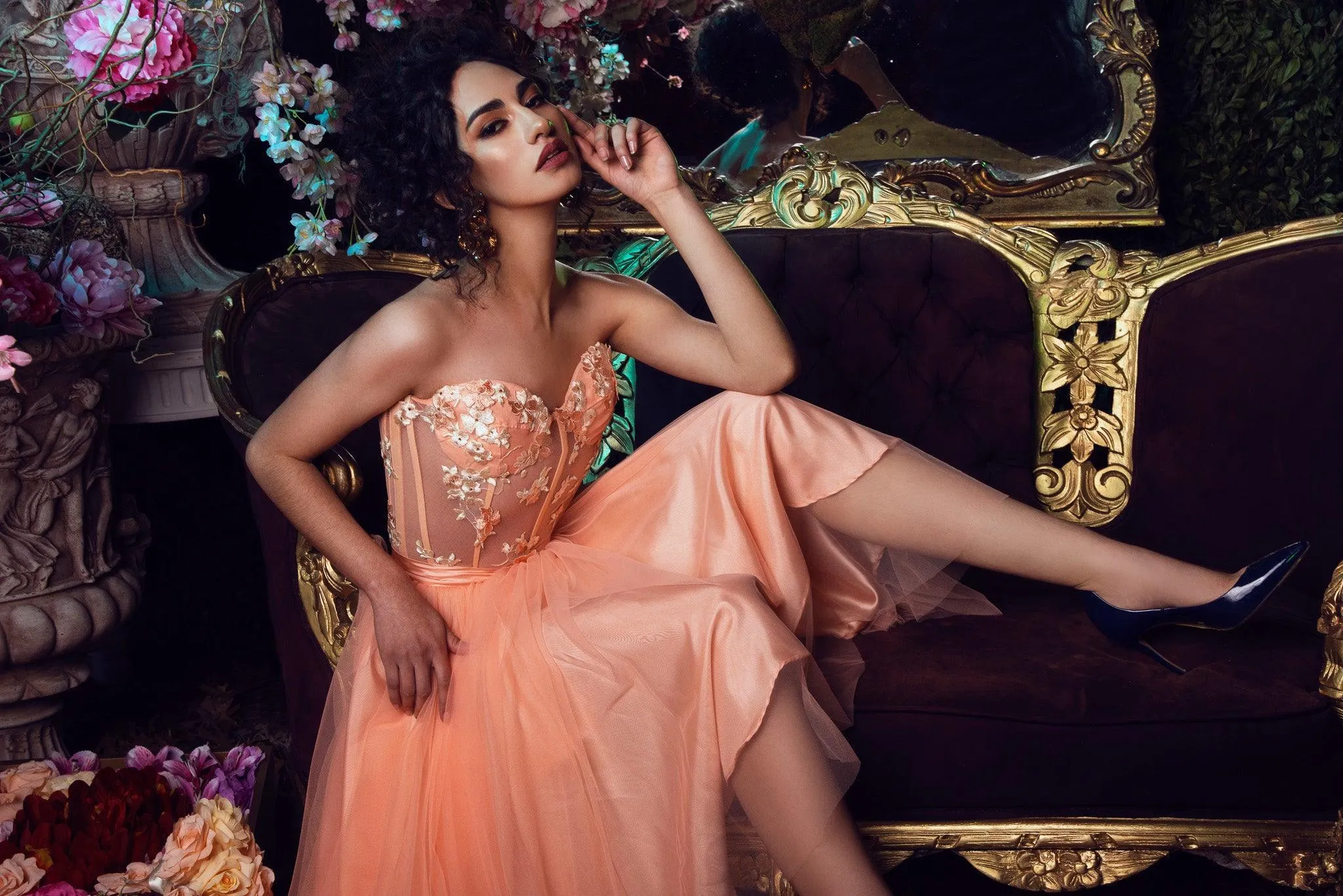 Hydrangea Bustier Set and Tulle Skirt