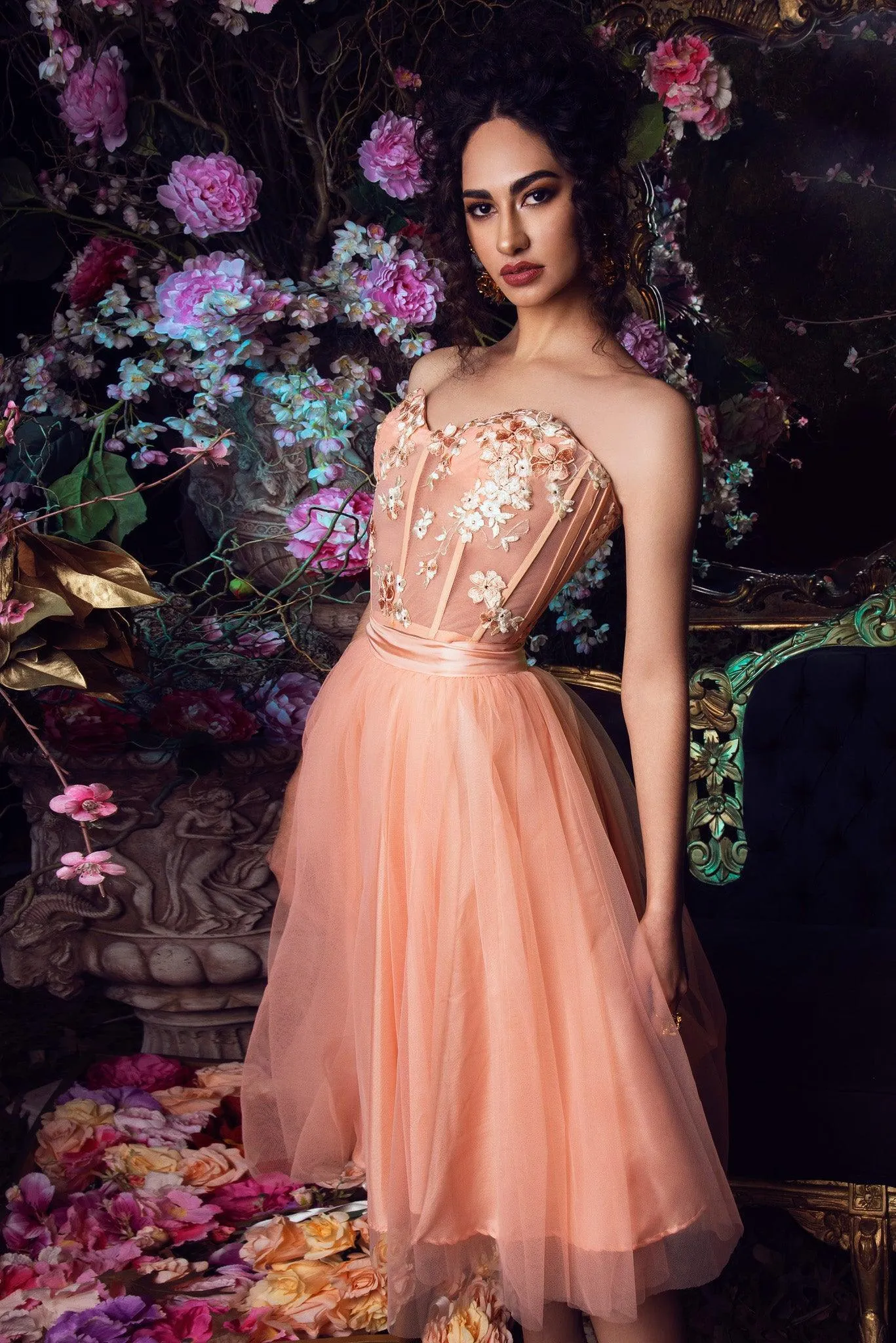 Hydrangea Bustier Set and Tulle Skirt