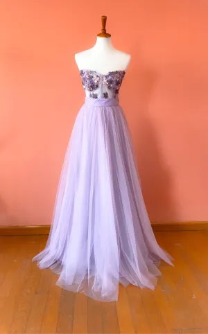 Hydrangea Bustier Set and Tulle Skirt