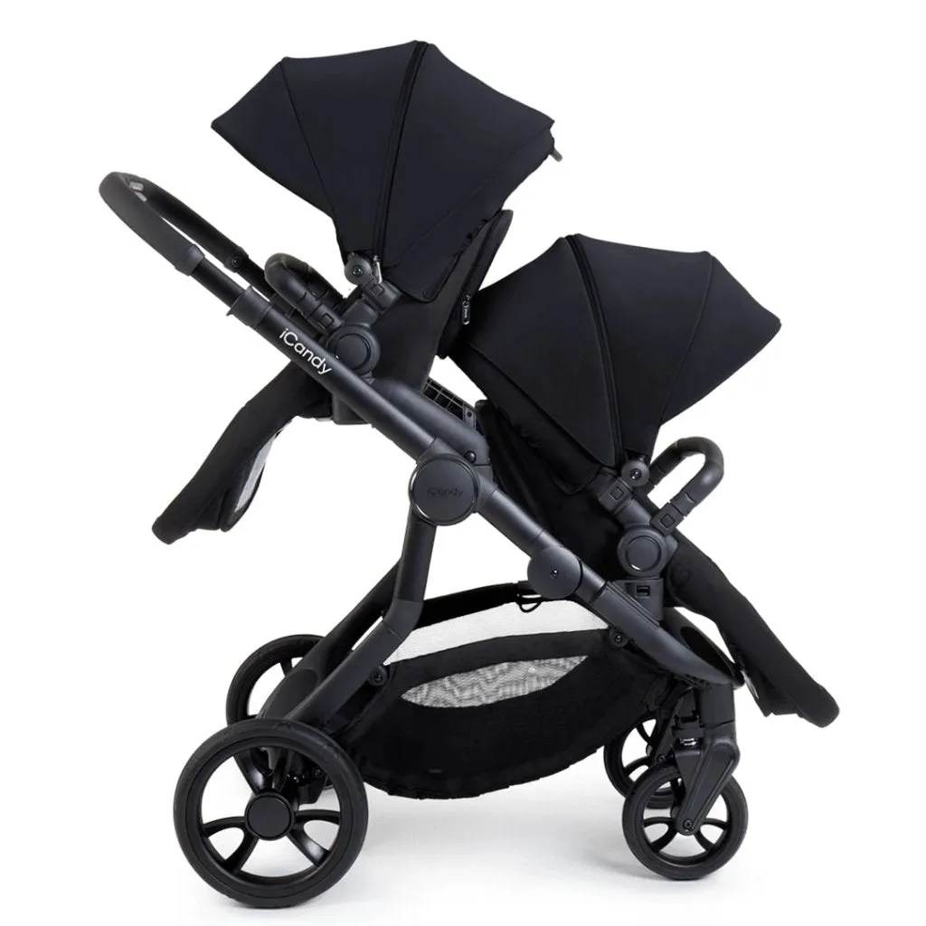 ICANDY Orange 4 Twin Complete Pushchair Bundle - Jet (Black Edition)