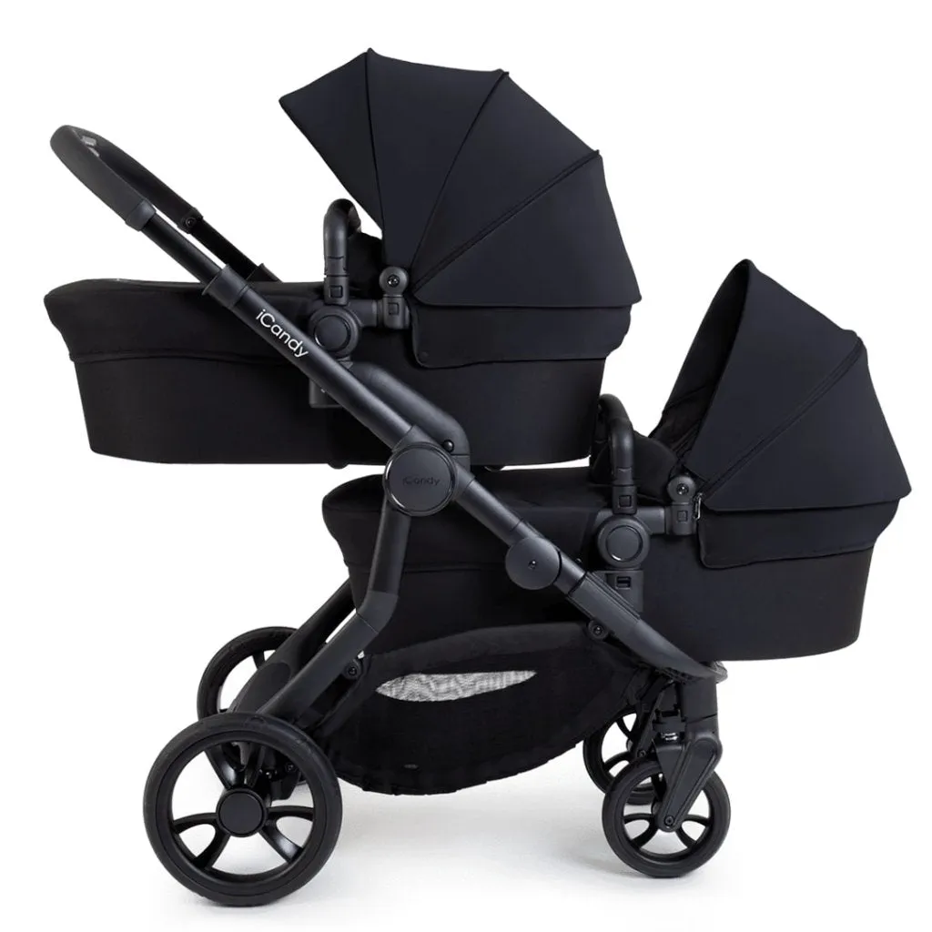 ICANDY Orange 4 Twin Complete Pushchair Bundle - Jet (Black Edition)