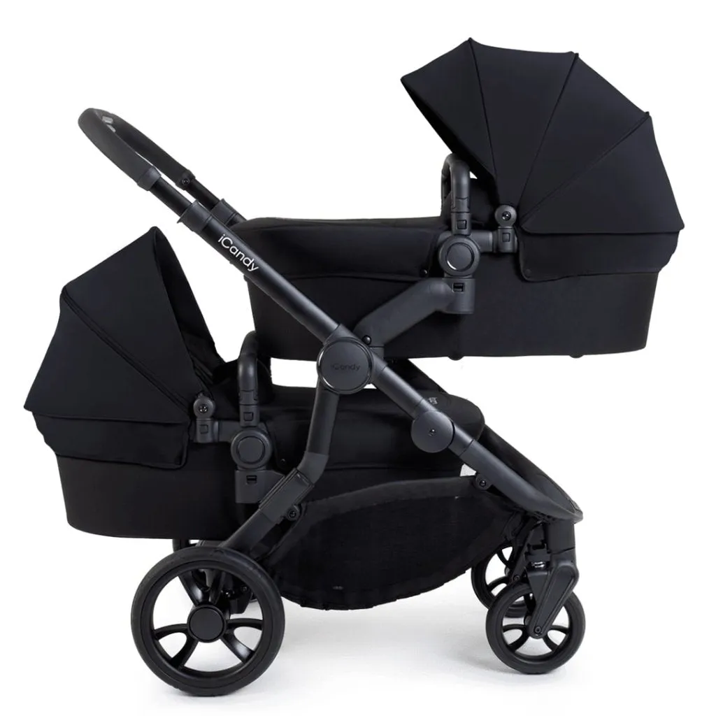 ICANDY Orange 4 Twin Complete Pushchair Bundle - Jet (Black Edition)