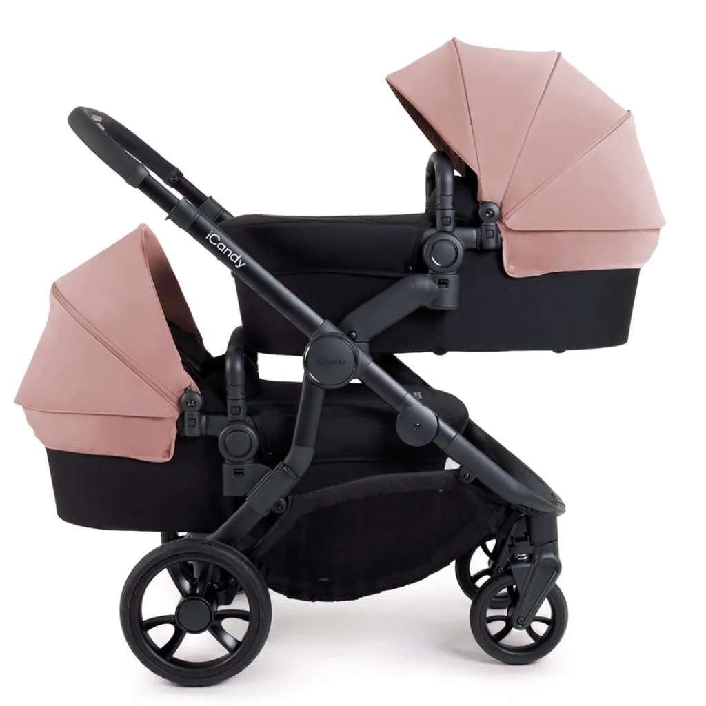 ICANDY Orange 4 Twin Complete Pushchair Bundle - Jet (Rose)