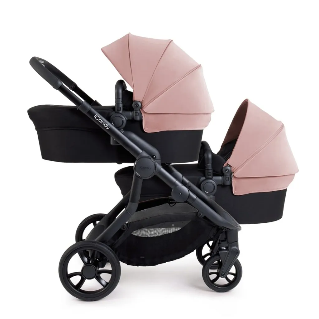 ICANDY Orange 4 Twin Complete Pushchair Bundle - Jet (Rose)