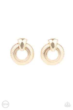 Industrial Innovator - Gold Clip-On Earring