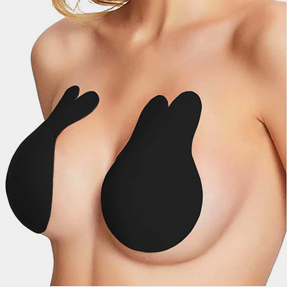 Invisible Push up Strapless Bra Self Adhesive Backless Sticky Bra Black | L/XL | 458356