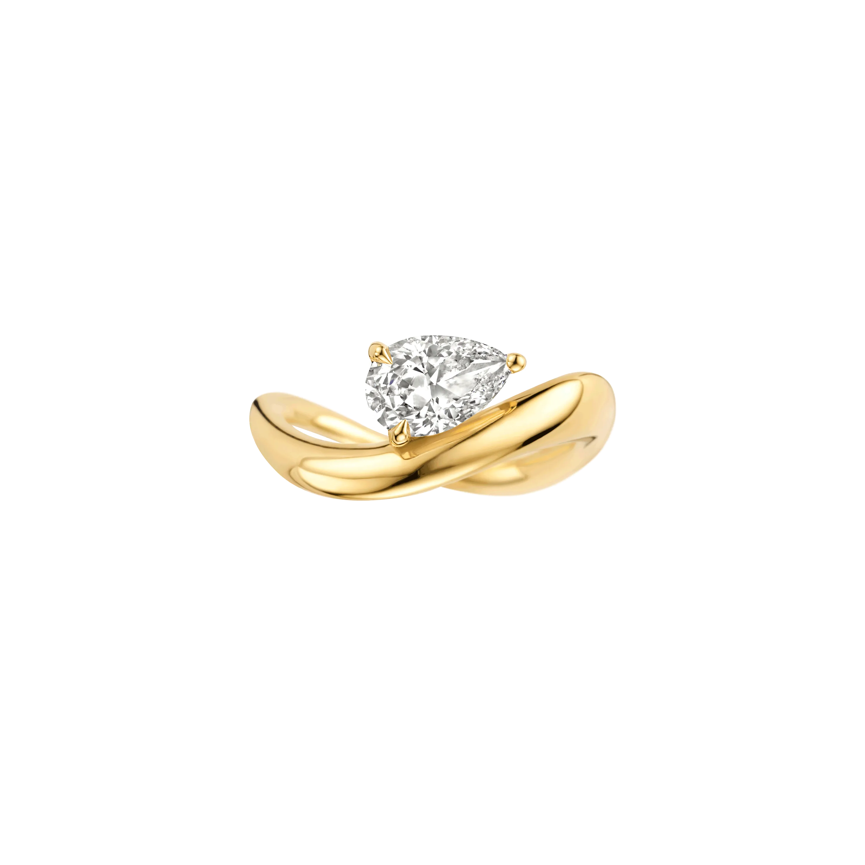 Jackie Ring 0.92ct Pear Yellow Gold