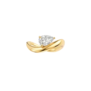 Jackie Ring 0.92ct Pear Yellow Gold