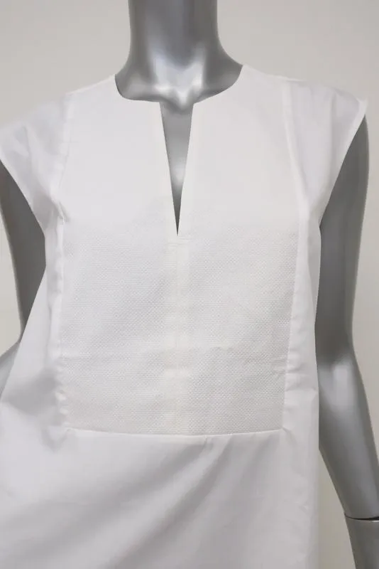 J.Crew Sleeveless Side-Zip Top White Cotton Blouse Size 2 Tall Style C2039 NEW