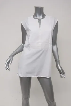 J.Crew Sleeveless Side-Zip Top White Cotton Blouse Size 2 Tall Style C2039 NEW