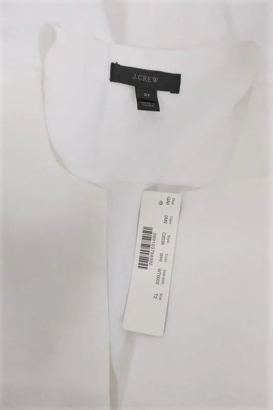 J.Crew Sleeveless Side-Zip Top White Cotton Blouse Size 2 Tall Style C2039 NEW