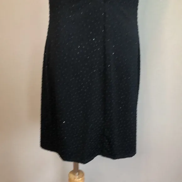 JESSICA MCCLINTOCK Gunne Sax Jr. 7/8 Black Spaghetti Strap Beaded Low Back Dress