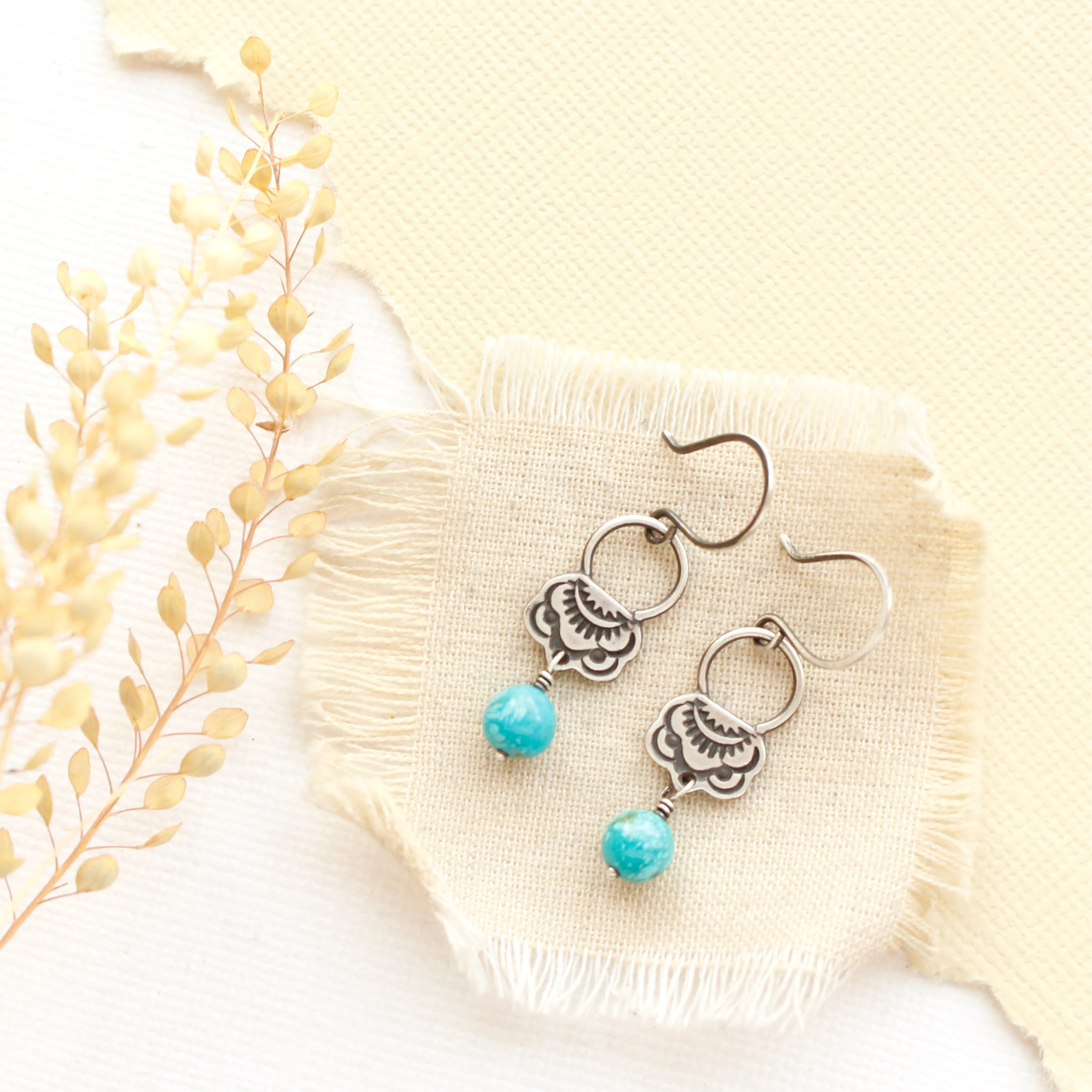 Jolie Hoop Turquoise Earrings