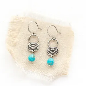 Jolie Hoop Turquoise Earrings