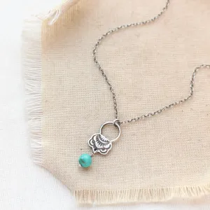 Jolie Hoop Turquoise Necklace