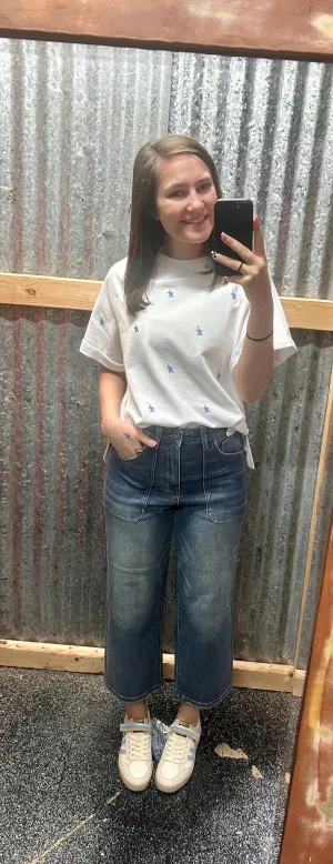 Judy Blue HW Utility Pockets Crop Wide
