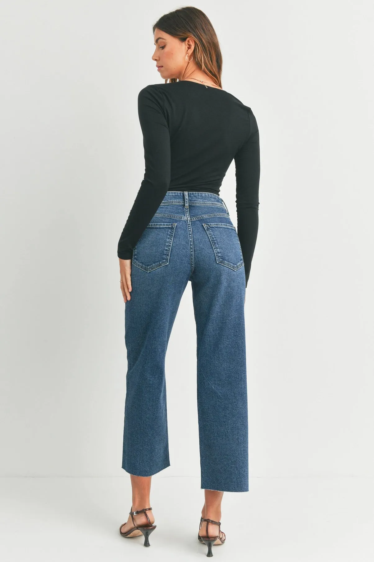 Just Black | Utility Wide Leg Jean {Dark Wash}