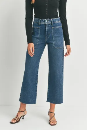 Just Black | Utility Wide Leg Jean {Dark Wash}