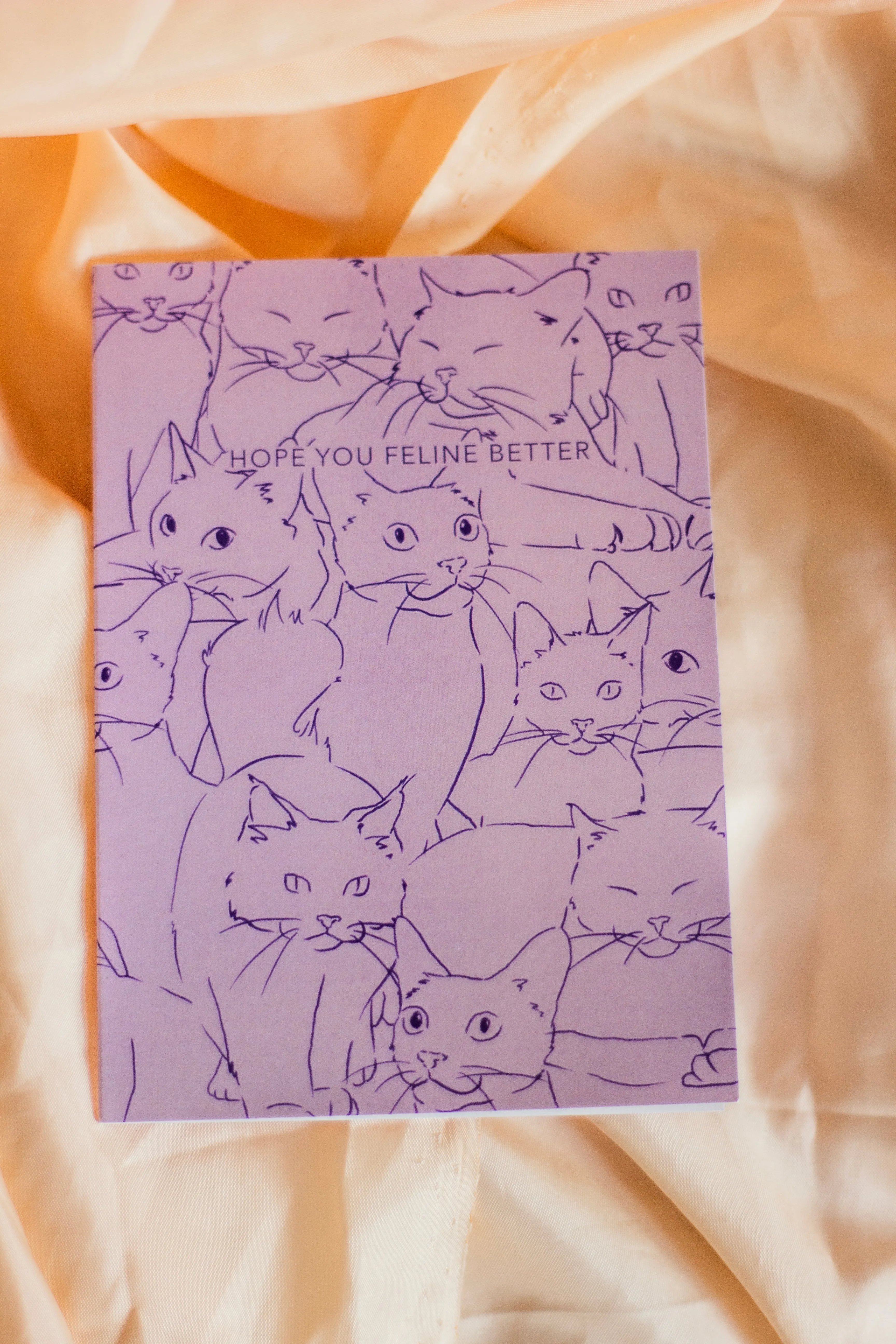 Juu Illustration Cat Get Well Soon Card with Envelope