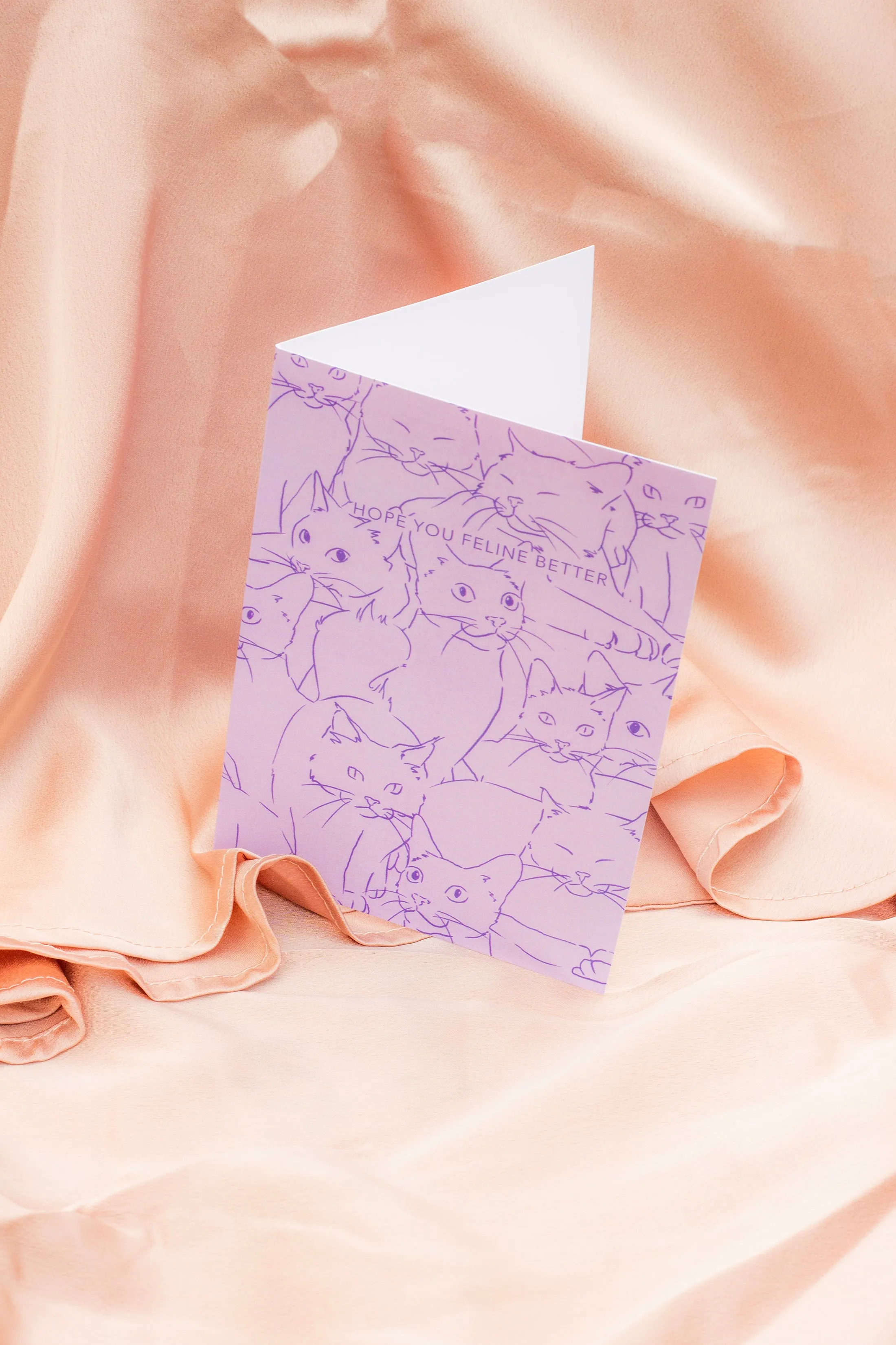 Juu Illustration Cat Get Well Soon Card with Envelope
