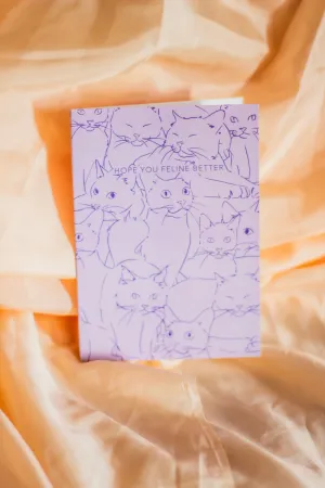Juu Illustration Cat Get Well Soon Card with Envelope