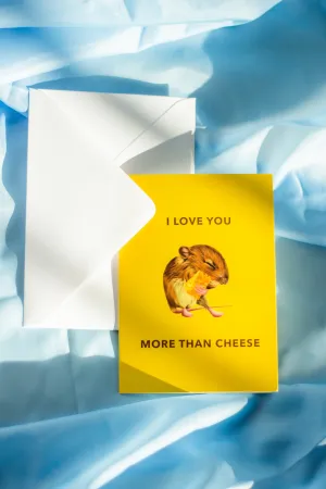 Juu Illustration Mouse and Cheese Card with Envelope