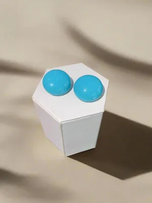 Kenneth Jay Lane Large Round Turquoise Earrings