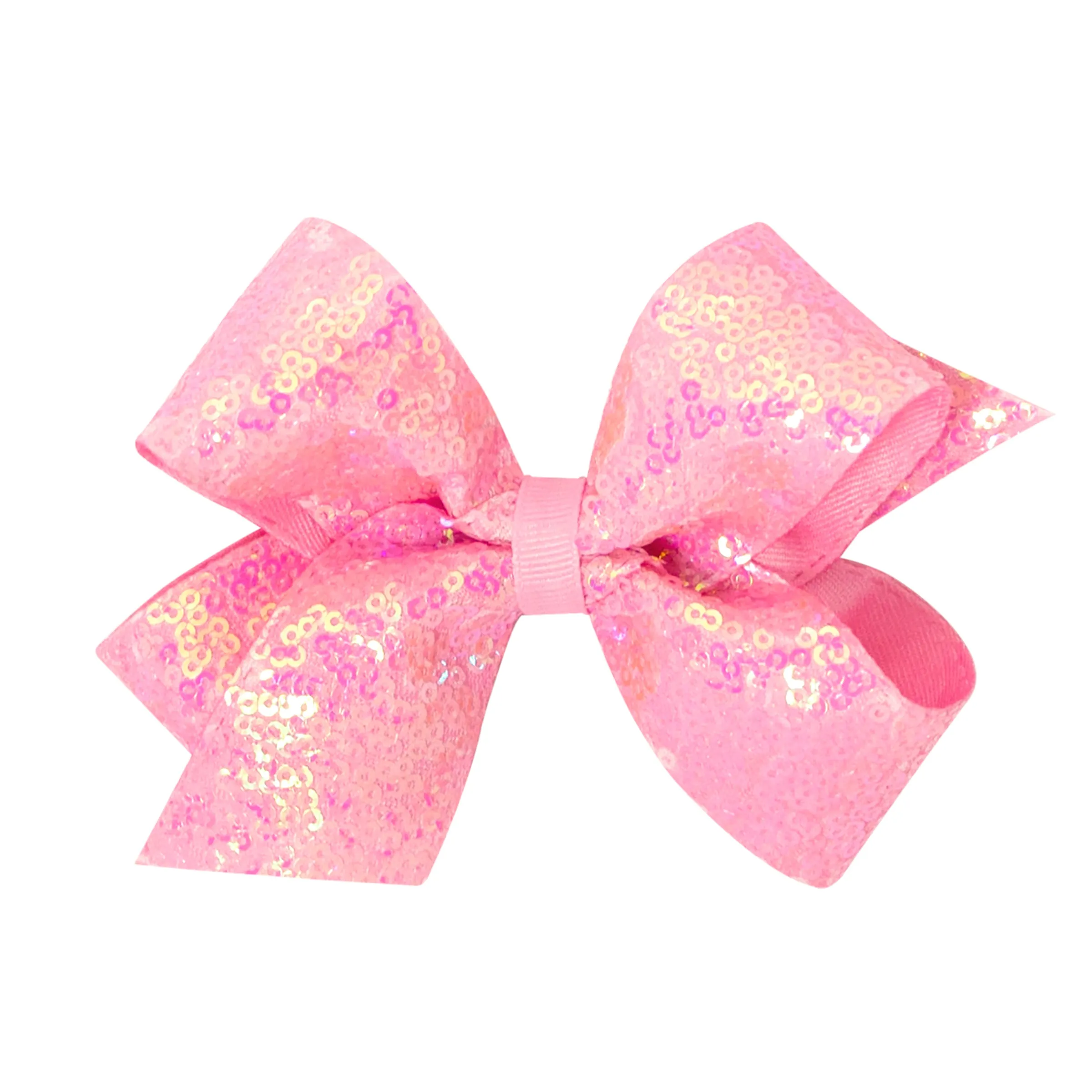 King Iridescent Sequin Hair Bow on Clippie - 12 Colors