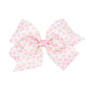 King Tiny Floral Hair Bow on Clippie - 3 Colors