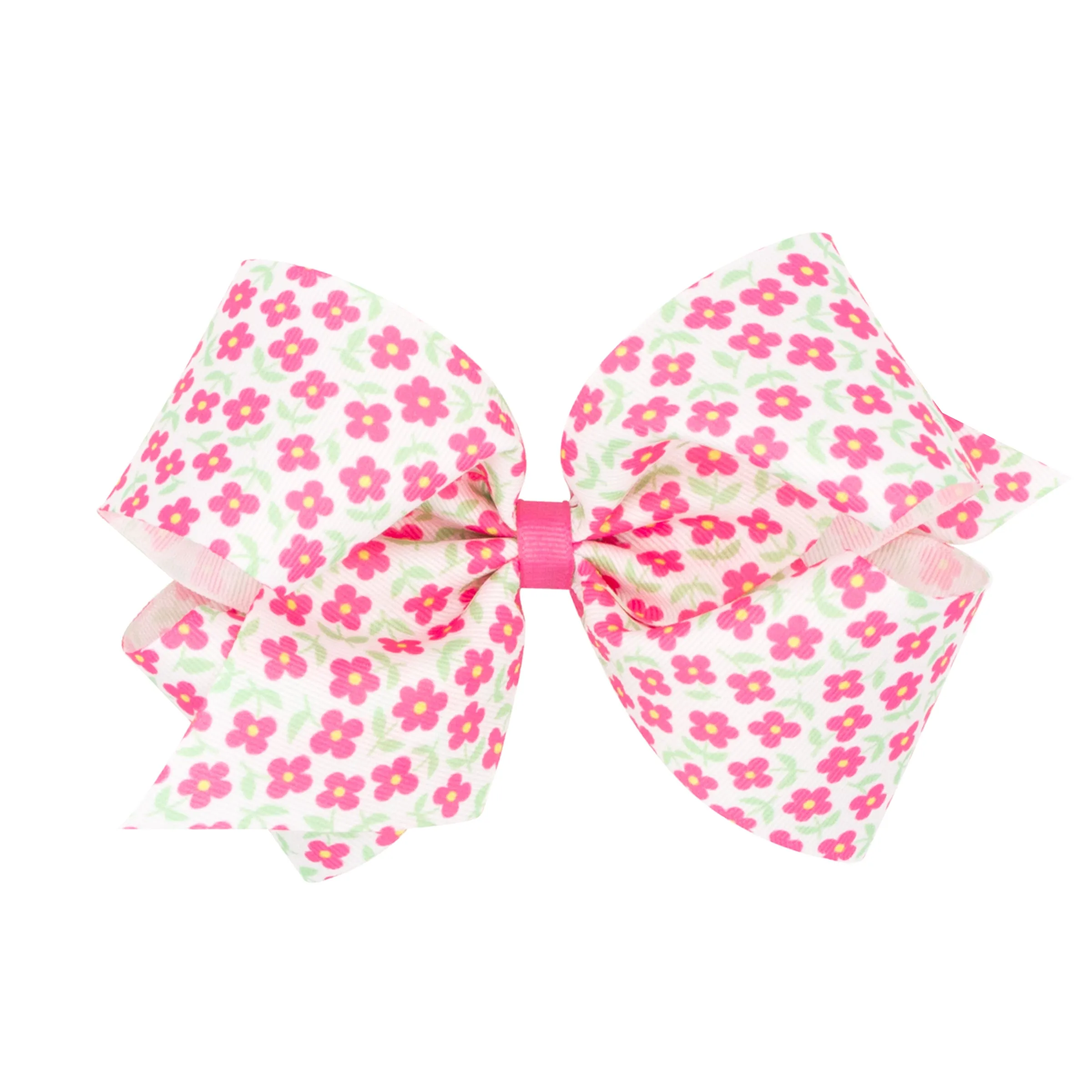 King Tiny Floral Hair Bow on Clippie - 3 Colors