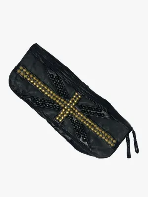 KmRii Union Jack Studded Leather Arm Clutch / Laptop Bag
