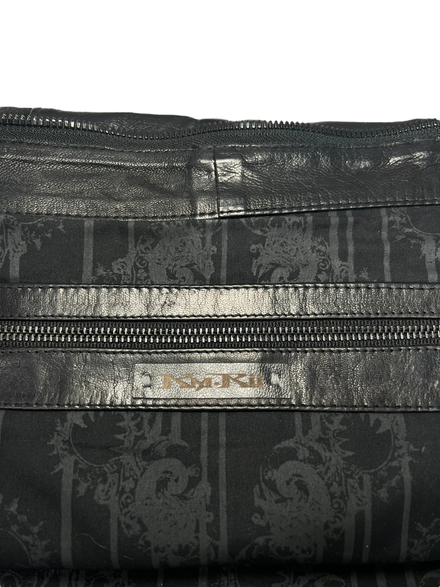 KmRii Union Jack Studded Leather Arm Clutch / Laptop Bag