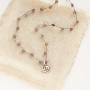 Knotted Phosphosidierite Mini Cactus Flower Necklace