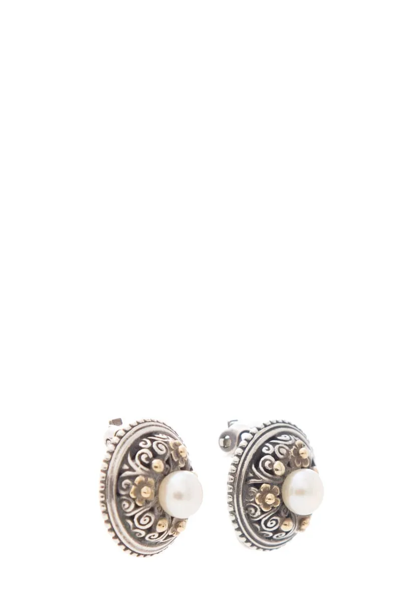 Konstantino Silver & Pearl Clip On Earrings