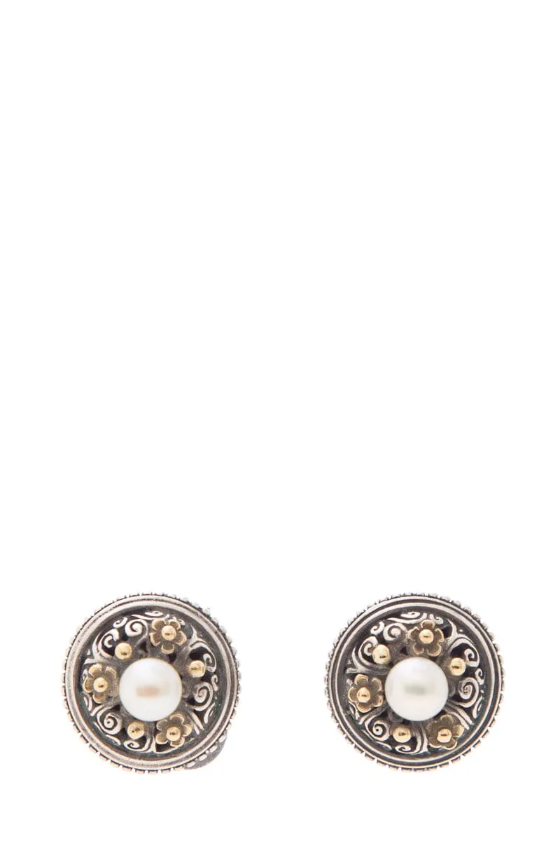 Konstantino Silver & Pearl Clip On Earrings
