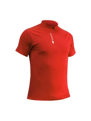 Koszulka do biegania męska RAIDLIGHT ACTIV RUN SS SHIRT MID ZIP czerwona