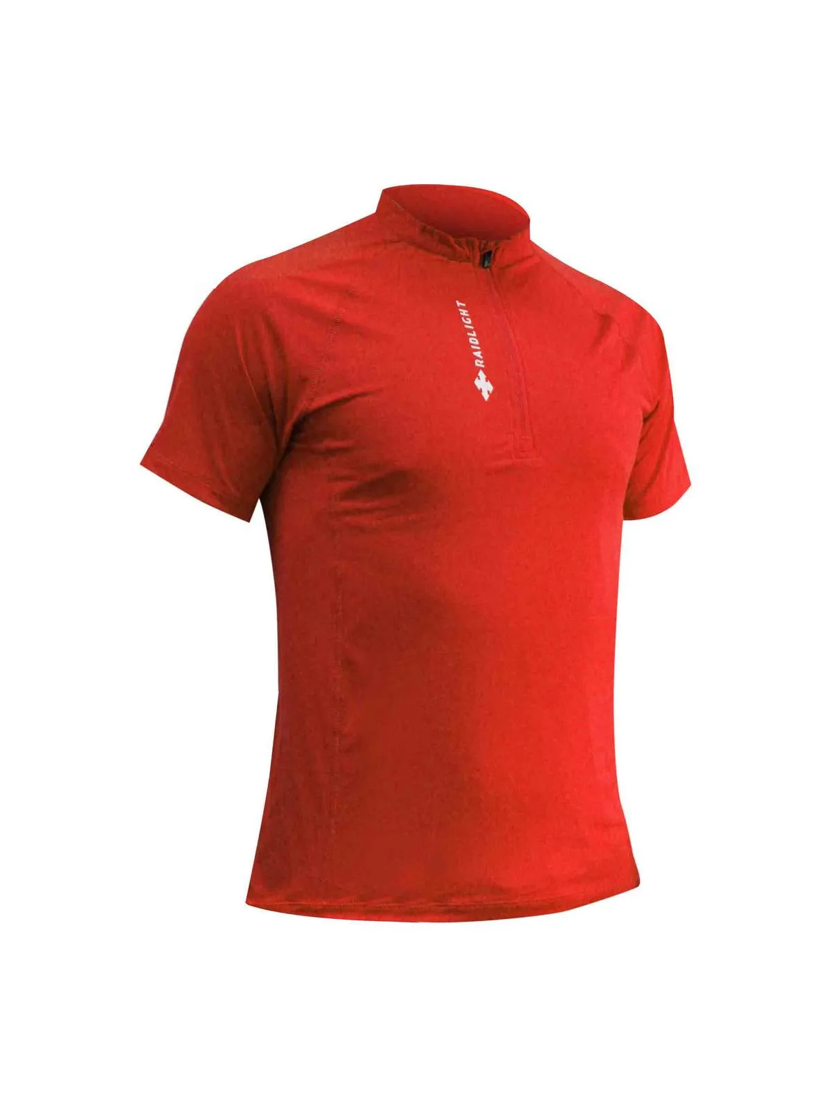 Koszulka do biegania męska RAIDLIGHT ACTIV RUN SS SHIRT MID ZIP czerwona