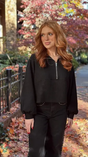 Laia Black Thermal Quarter Zip
