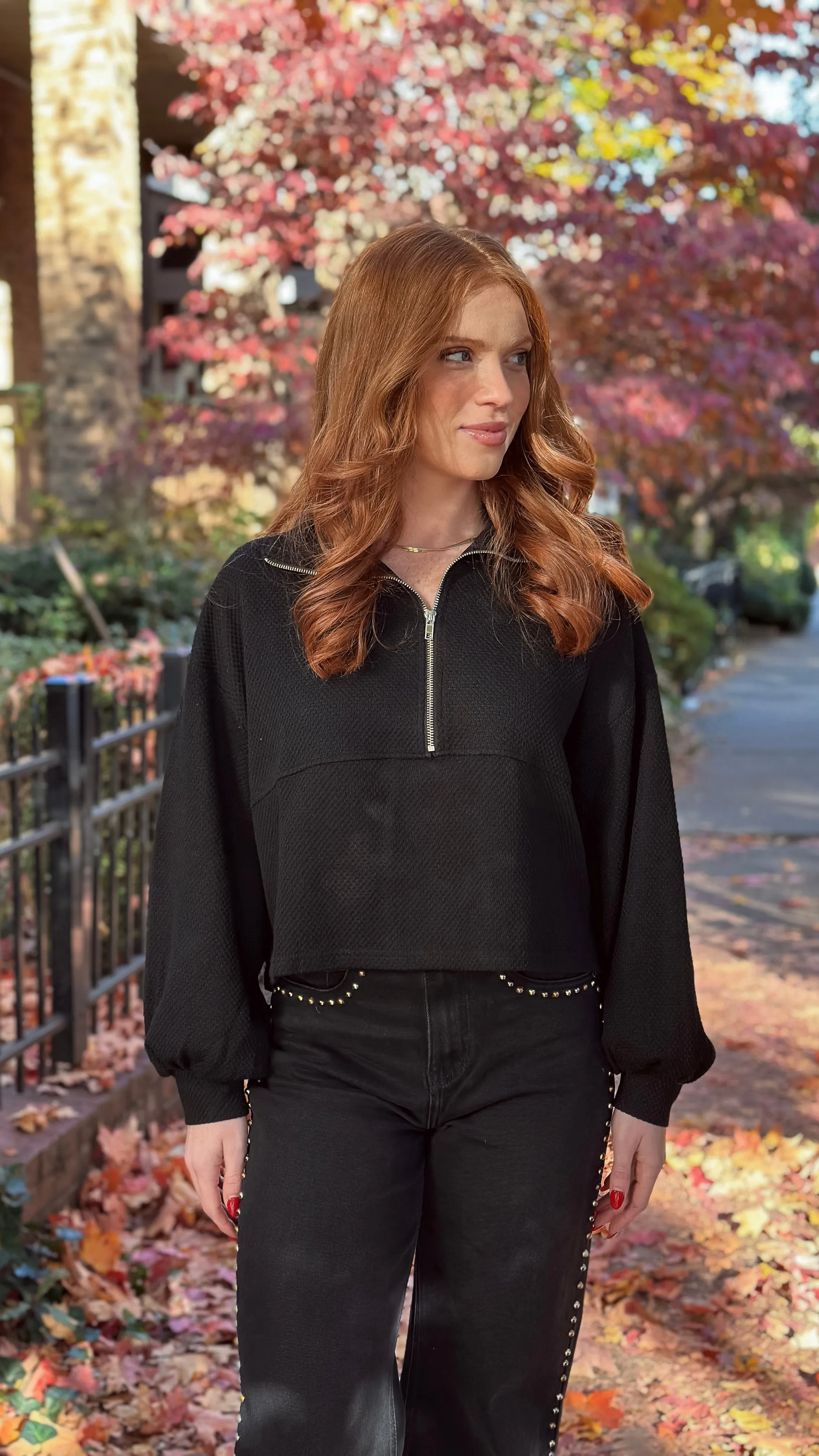 Laia Black Thermal Quarter Zip