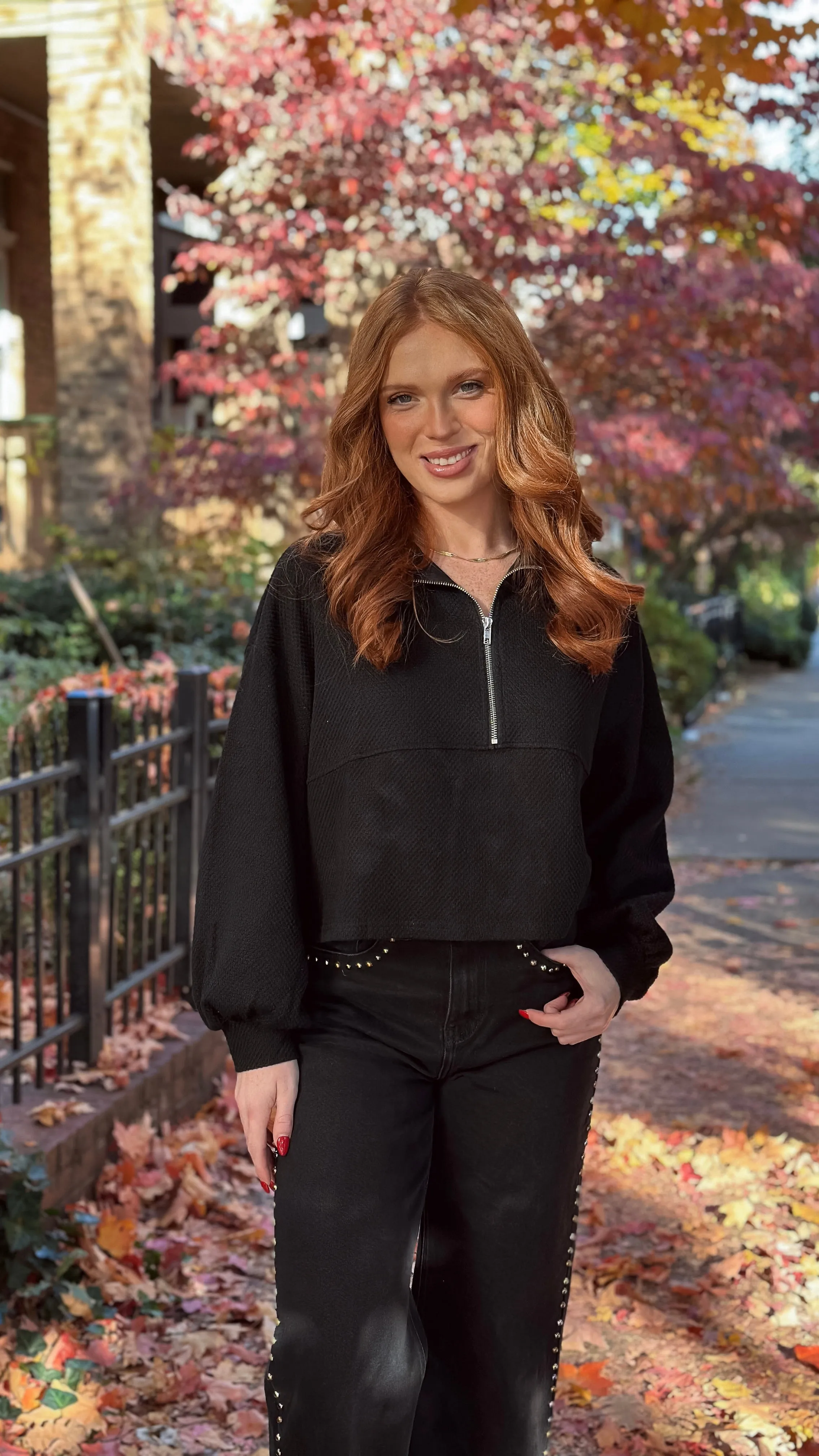 Laia Black Thermal Quarter Zip