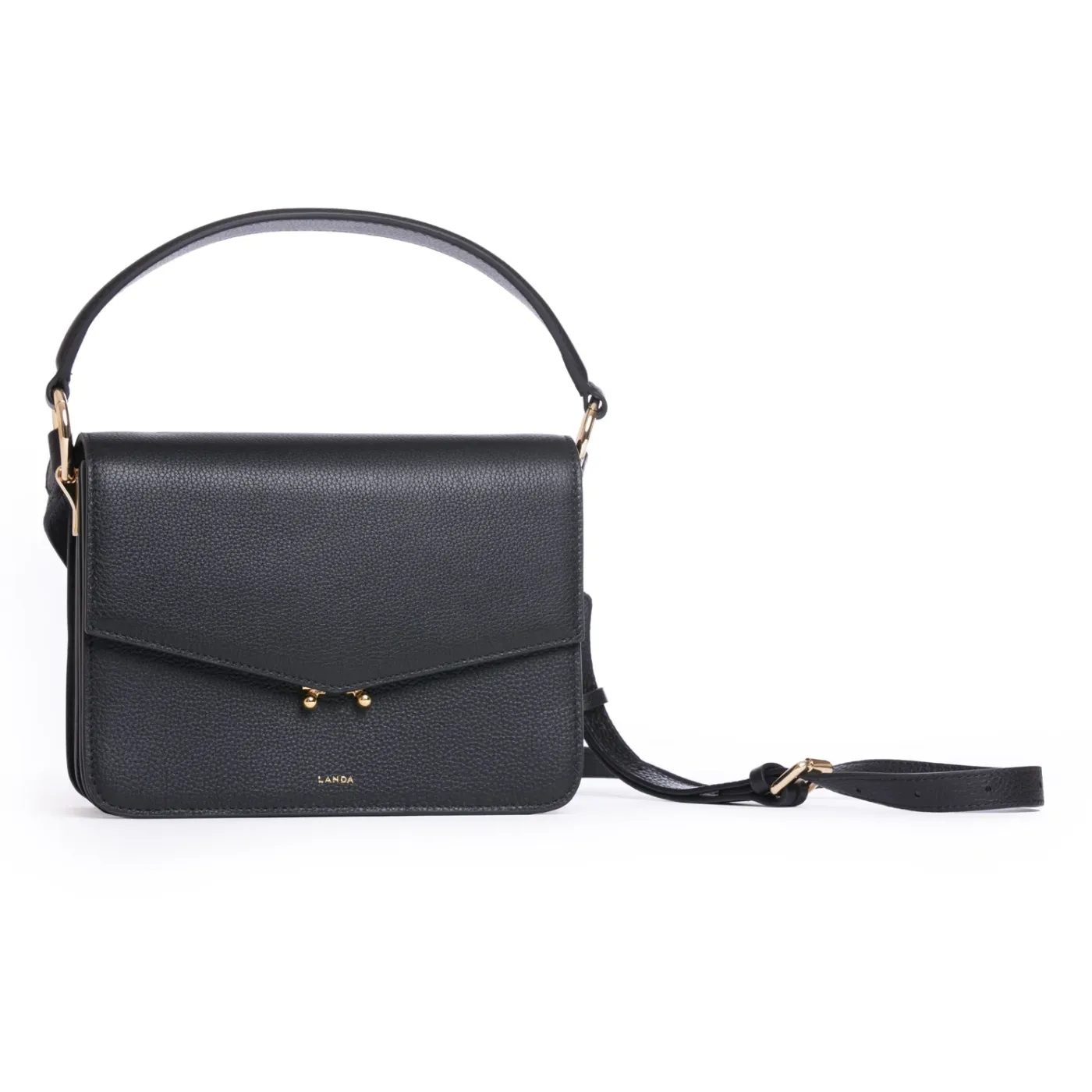 Landa Teca Bag With Gold Hardware | Black