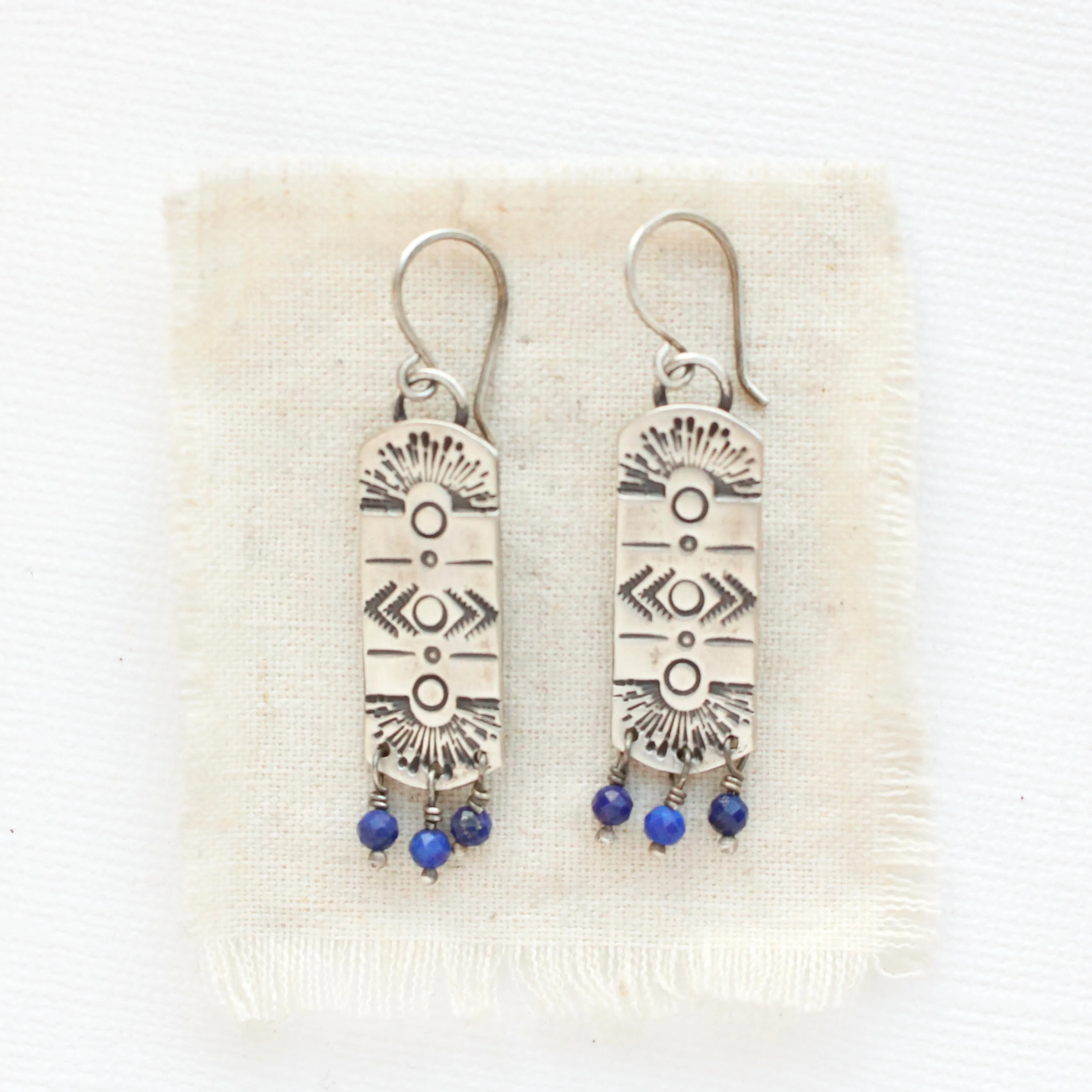 Lapis Celestial Bar Earrings