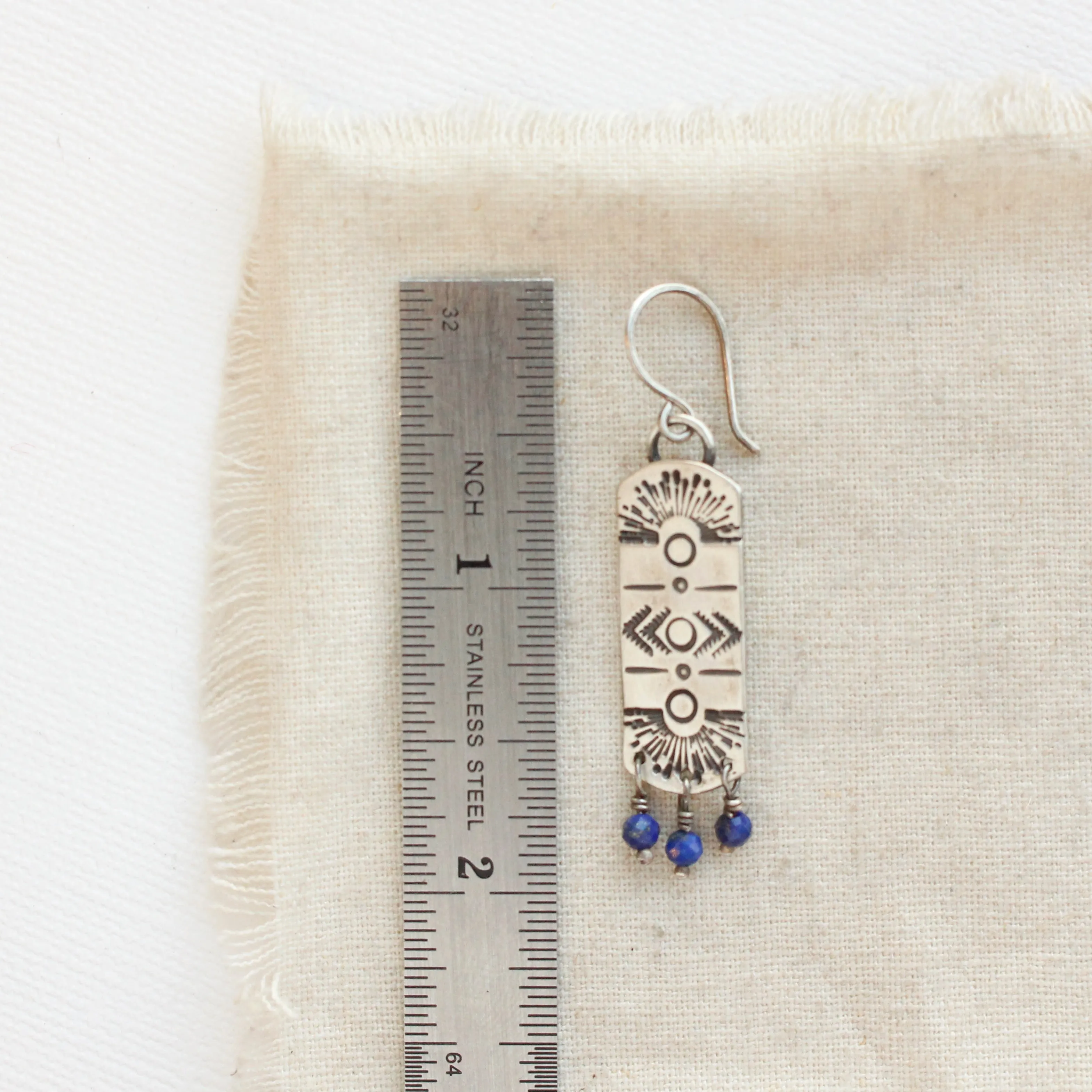 Lapis Celestial Bar Earrings