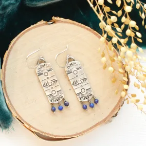 Lapis Celestial Bar Earrings